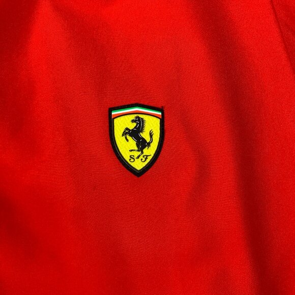 Ferrari Mens Jacket 2XL Red Full Zip Long Sleeve Scuderia Stow Away Hood Fleece - Picture 2 of 16
